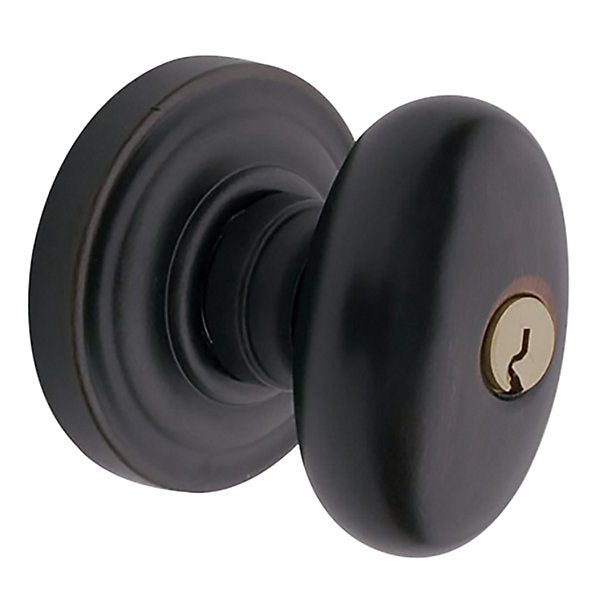 Baldwin Keyed Egg Knob Set with Classic Rose