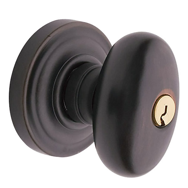 Baldwin Keyed Egg Knob Set with Classic Rose