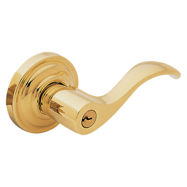 Baldwin Keyed Wave Lever Set with Classic Rose