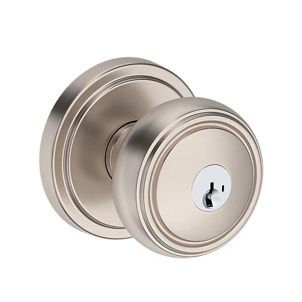 Baldwin Bremerton Knob Set with Stepped Round Rose
