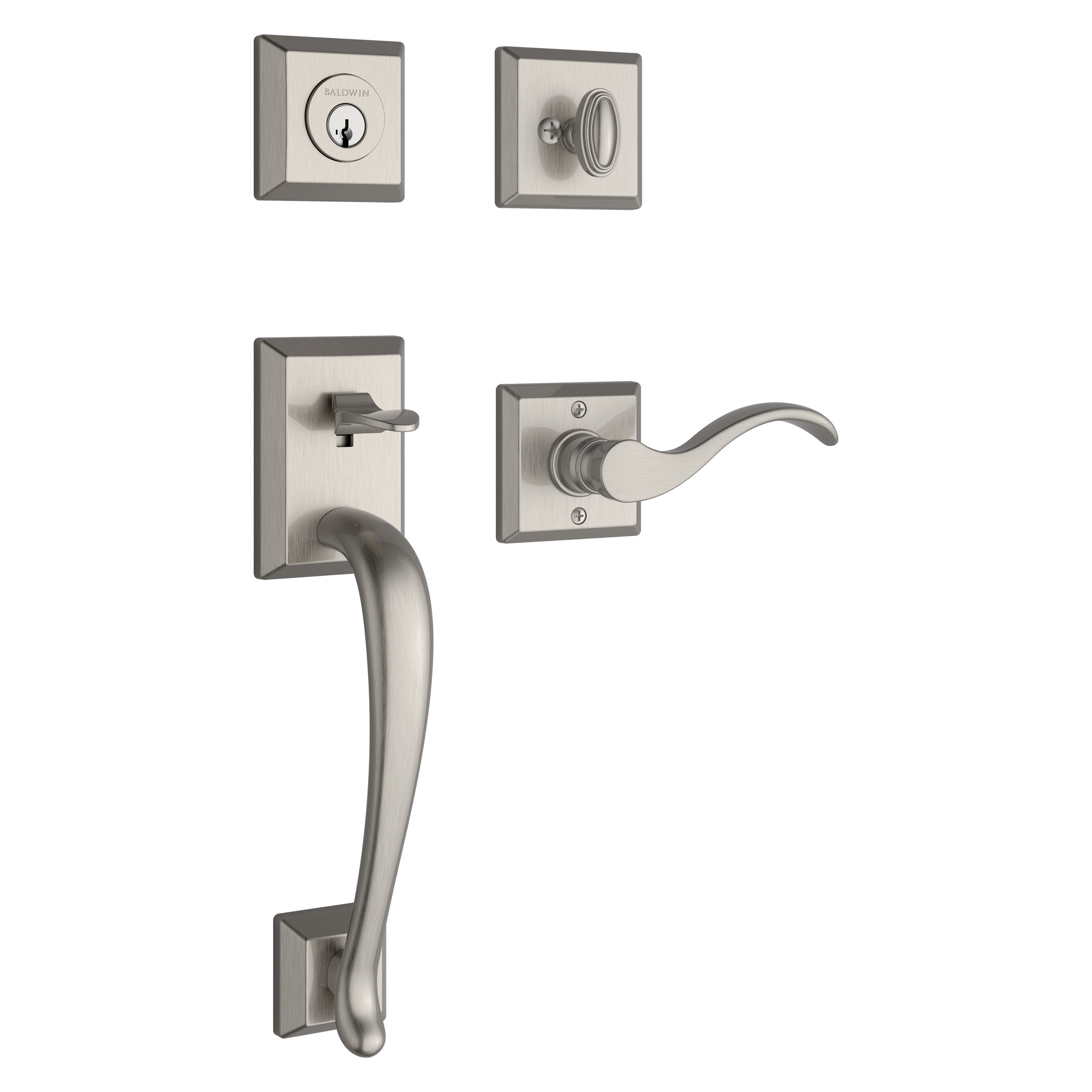 Baldwin Reserve Napa Single Cylinder Handleset With Curve Lever