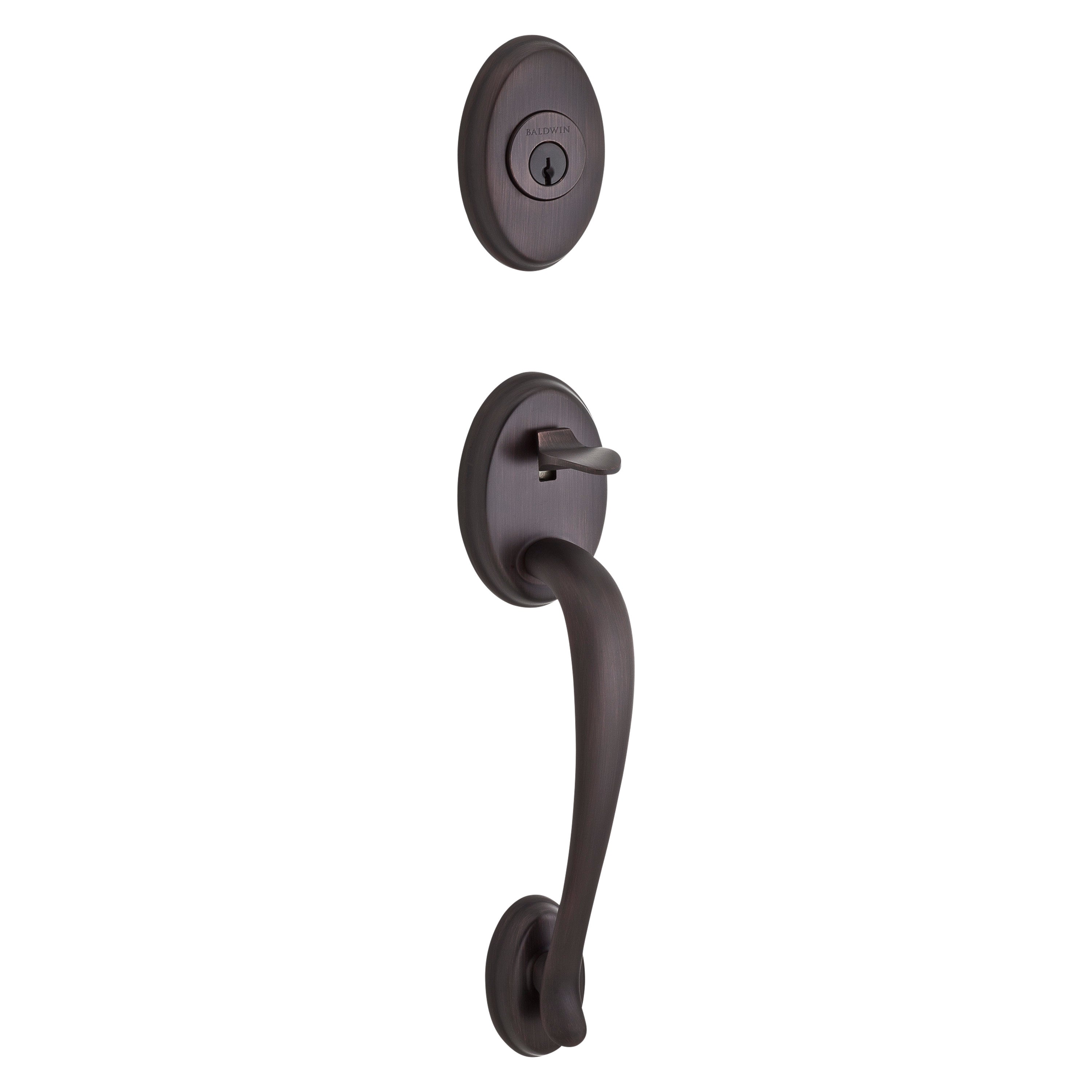 Baldwin Reserve Columbus Single Cylinder Handleset With Ellipse Knob