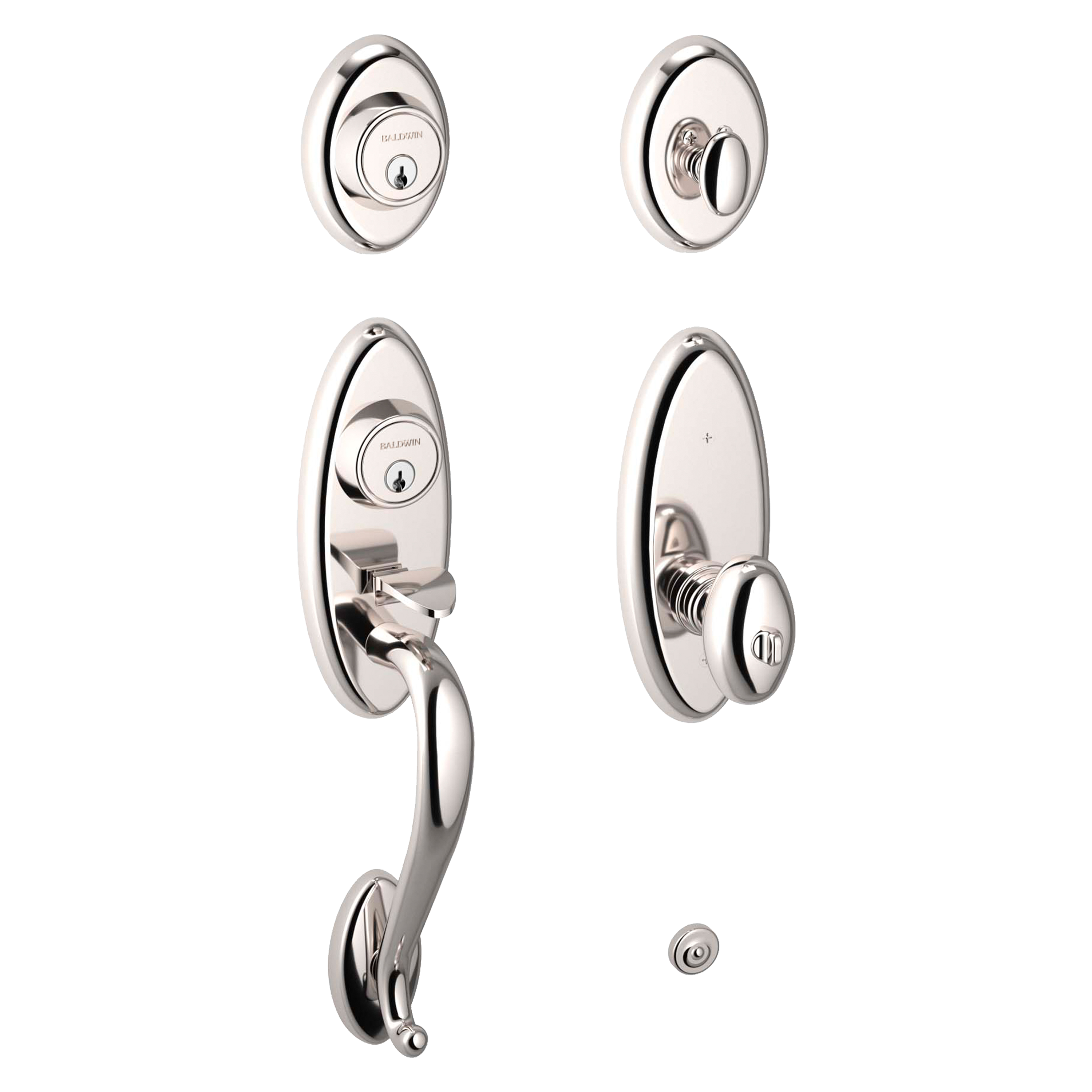 Baldwin Landon 2-Point Lock Single Cylinder Handleset with 5225 Egg Knob