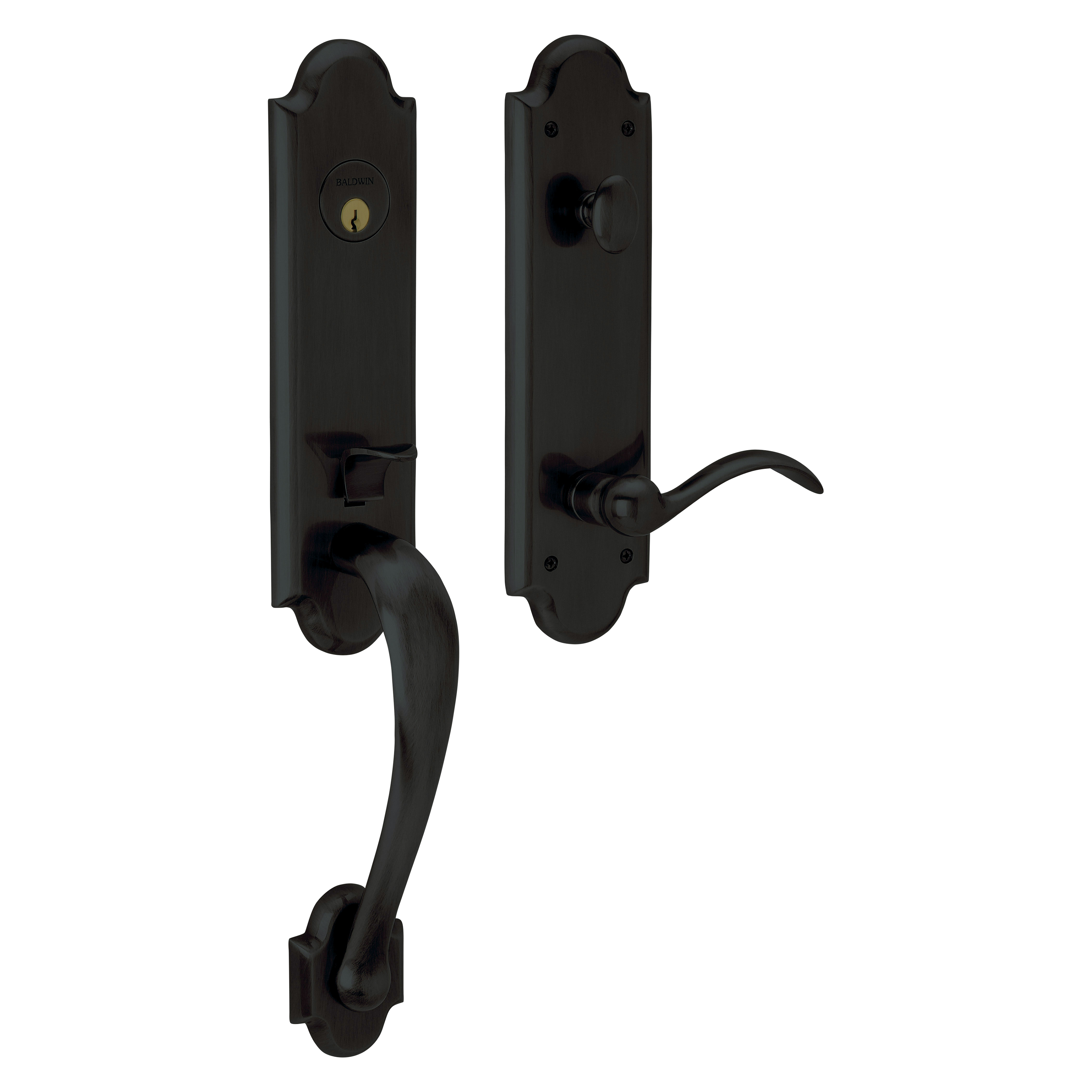 Baldwin Boulder Single Cylinder Handleset with 5452V Beavertail Lever
