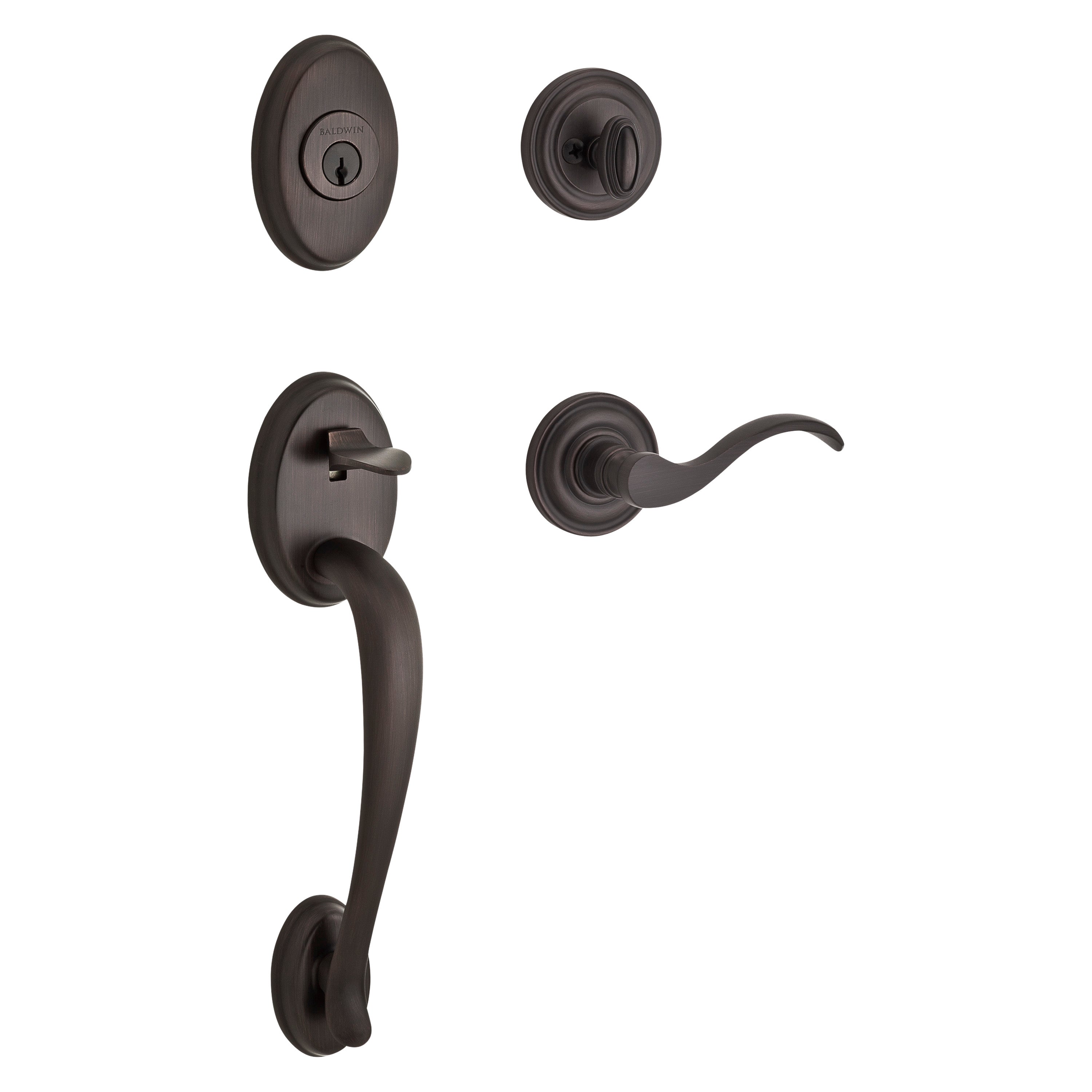 Baldwin Reserve Columbus Single Cylinder Handleset With Curve Lever