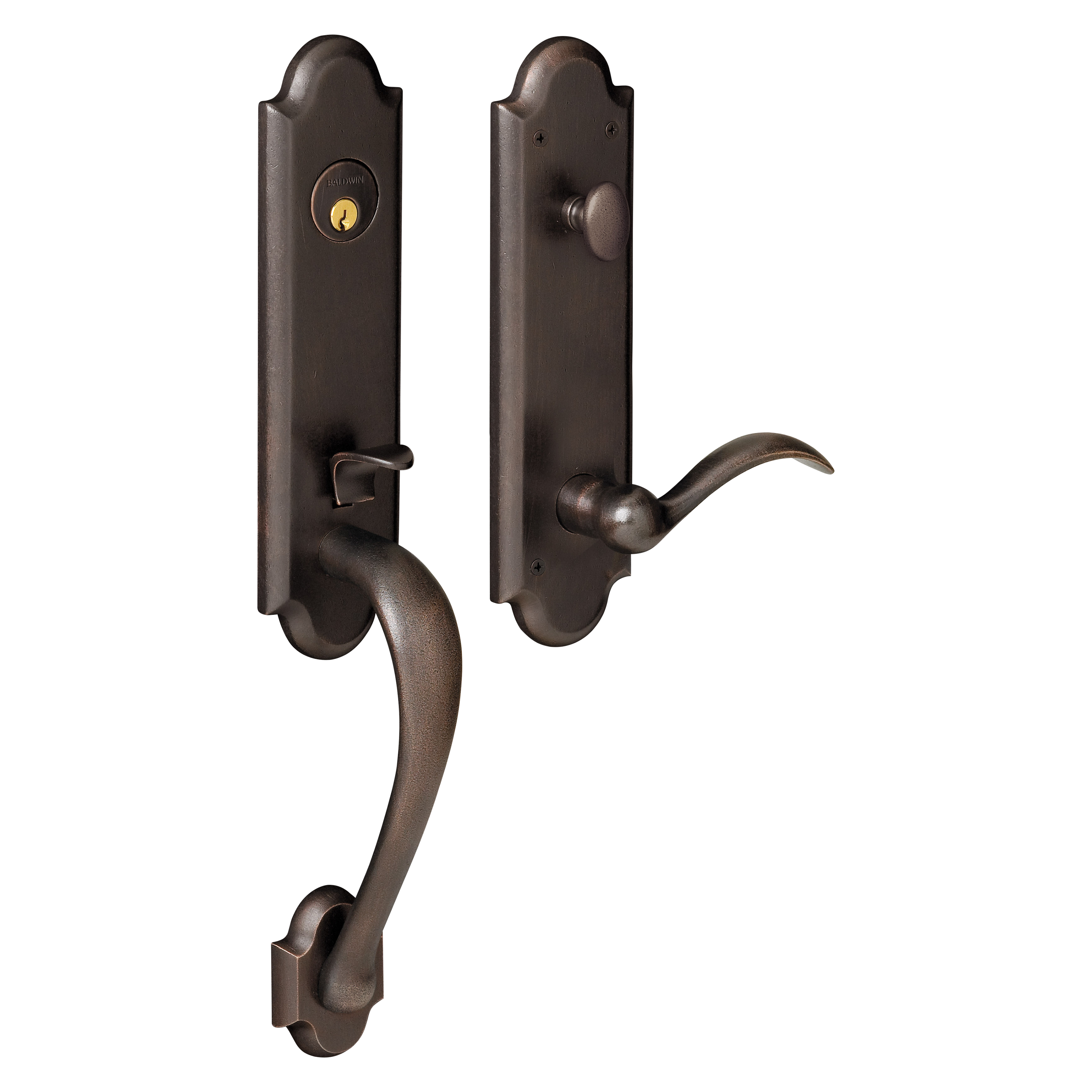 Baldwin Boulder Single Cylinder Handleset with 5452V Beavertail Lever