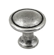 Manzoni Oliver Round Pewter Cabinet Knob