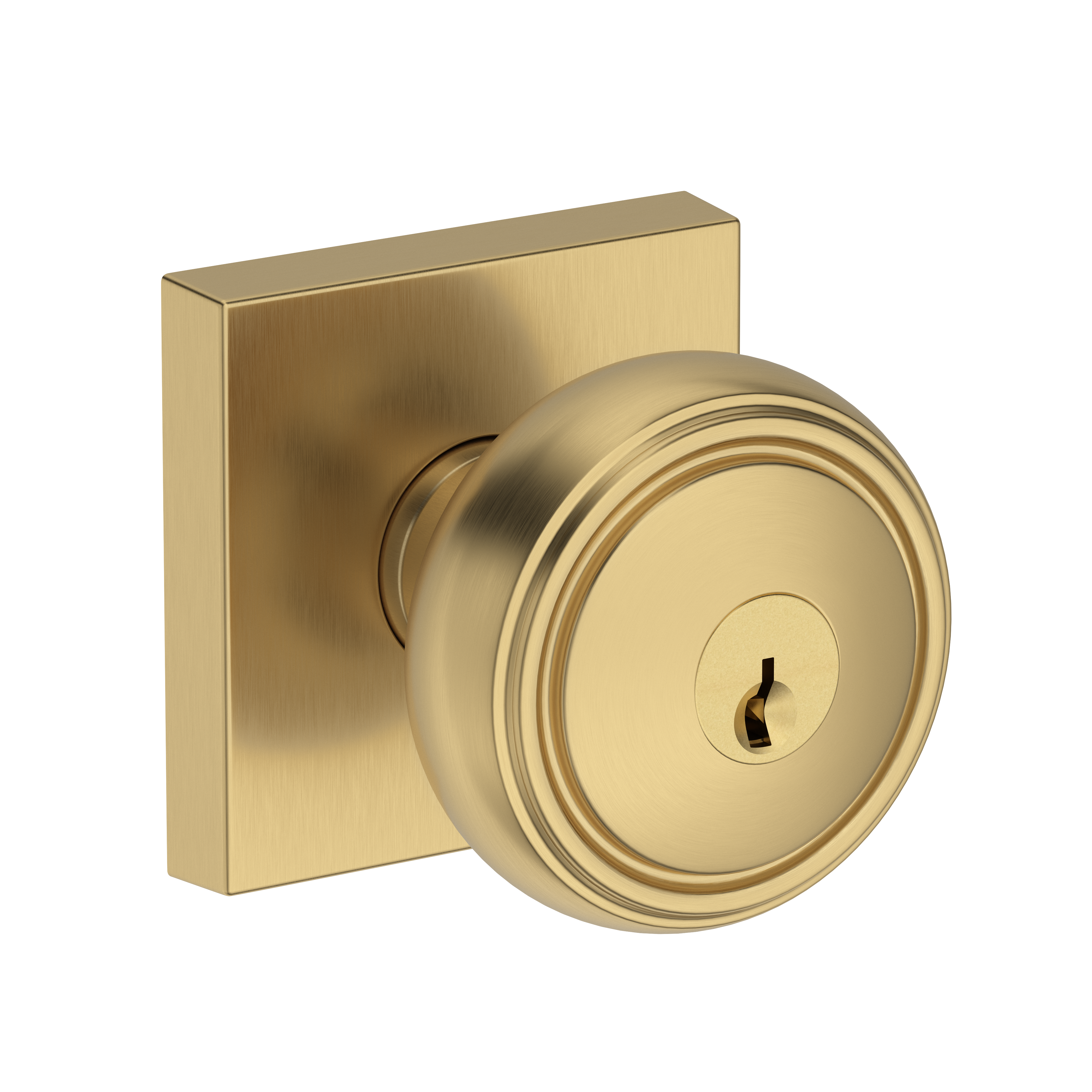 Baldwin Bremerton Knob Set with Contemporary Square Rose