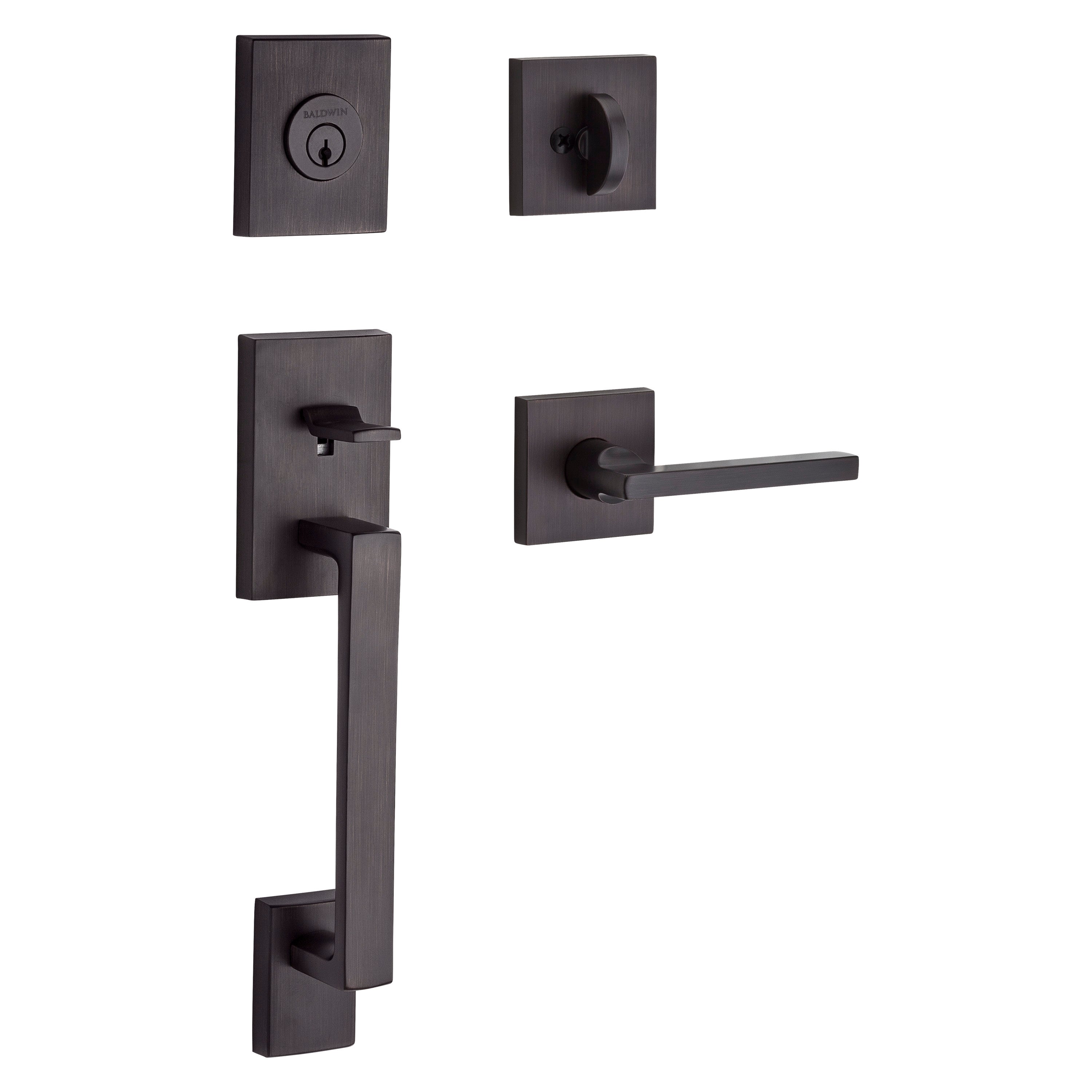 Baldwin Reserve La Jolla Single Cylinder Handleset With Square Lever