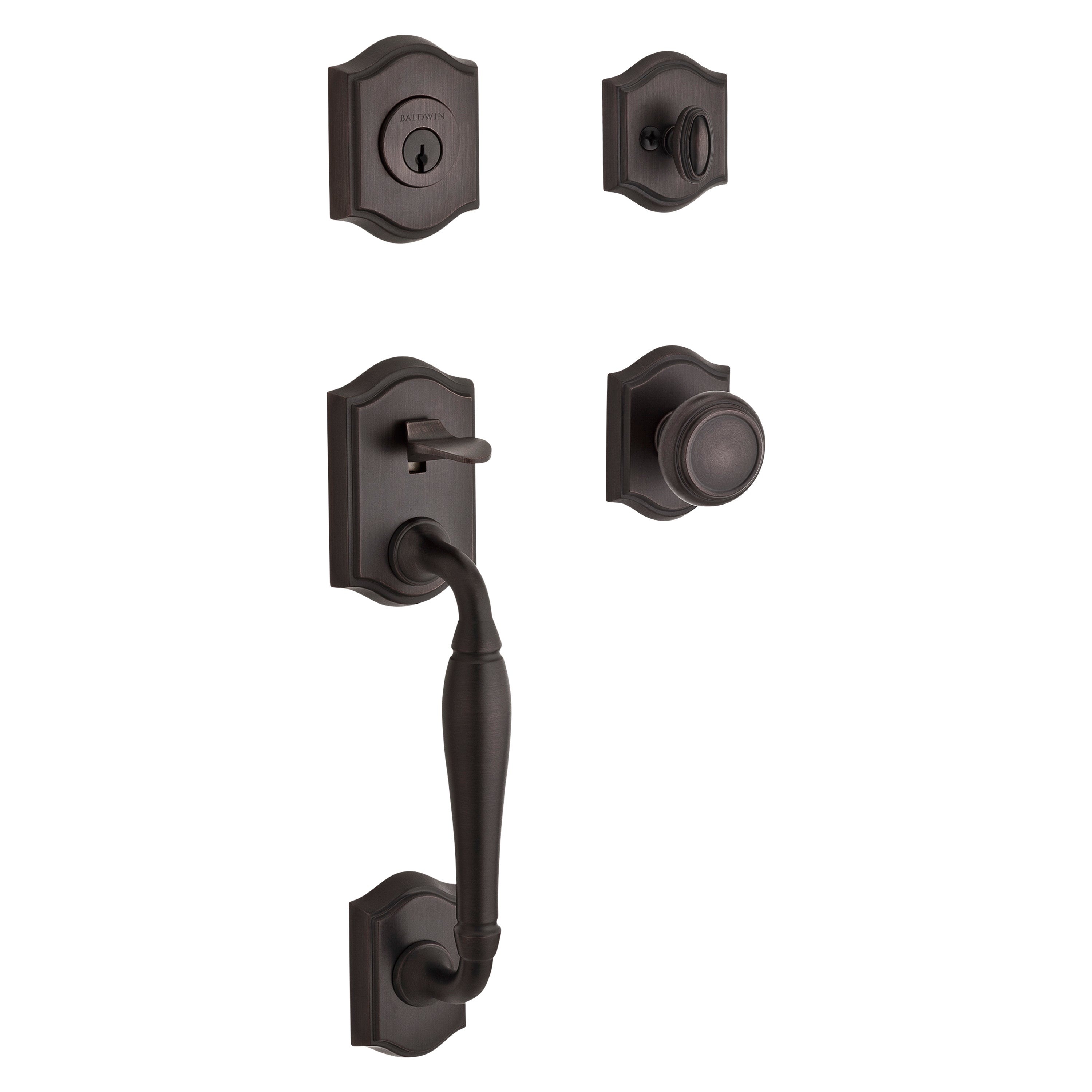 Baldwin Reserve Westcliff Single Cylinder Handleset With Traditional Knob