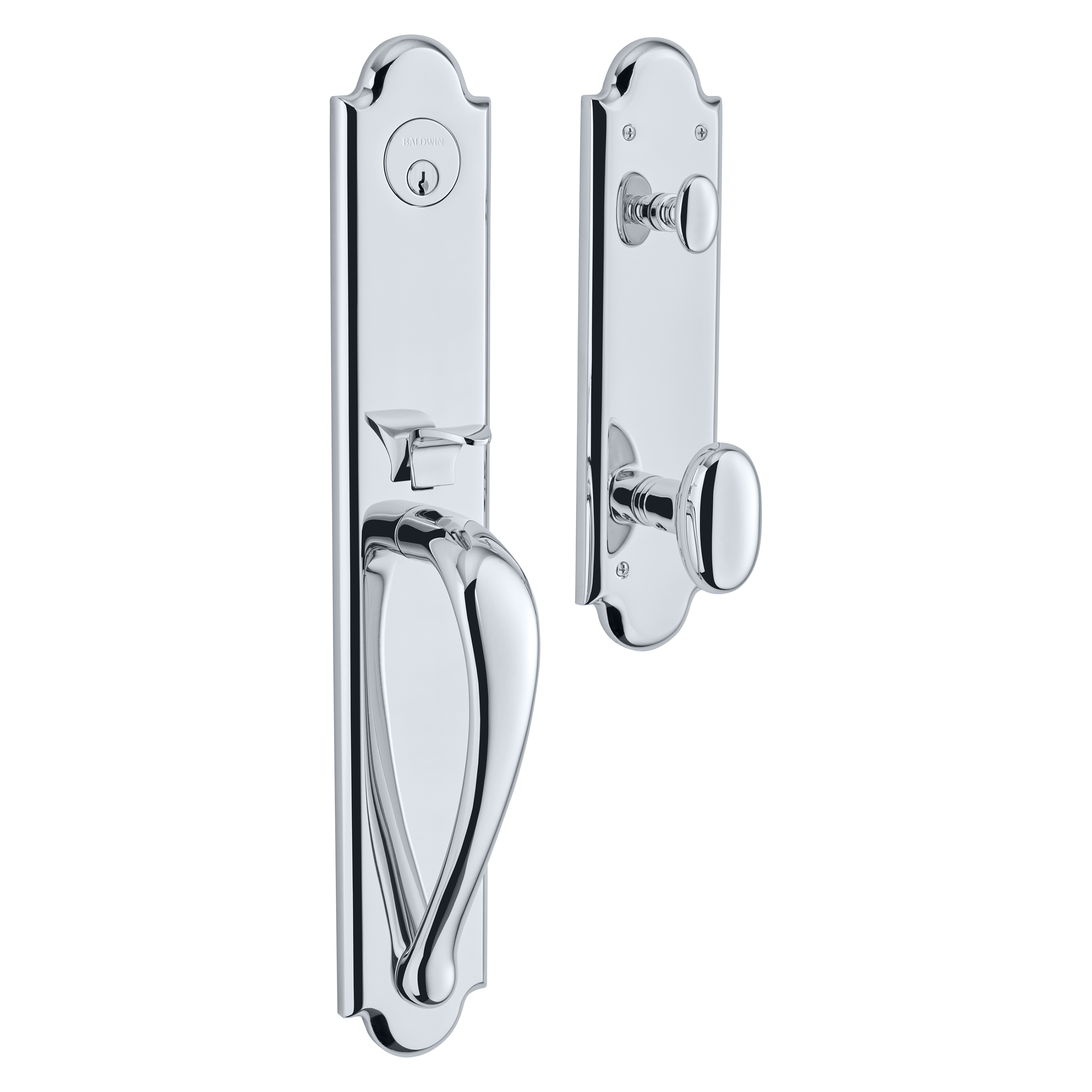 Baldwin Boulder Full Single Cylinder Handleset with 5024 Oval Knob