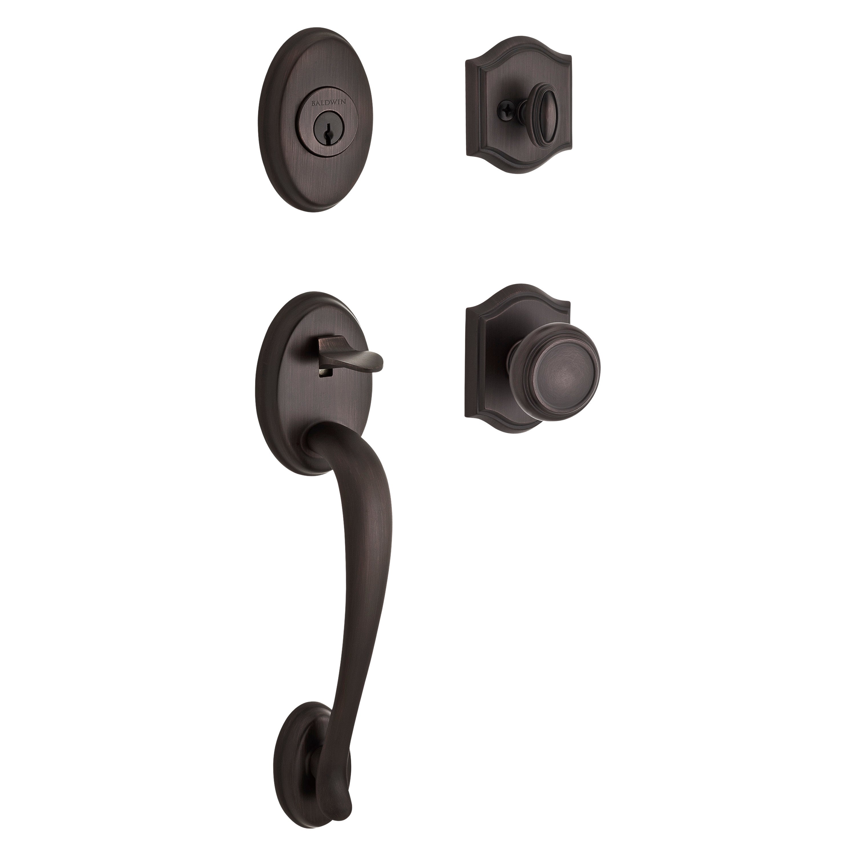 Baldwin Reserve Columbus Single Cylinder Handleset With Traditional Knob