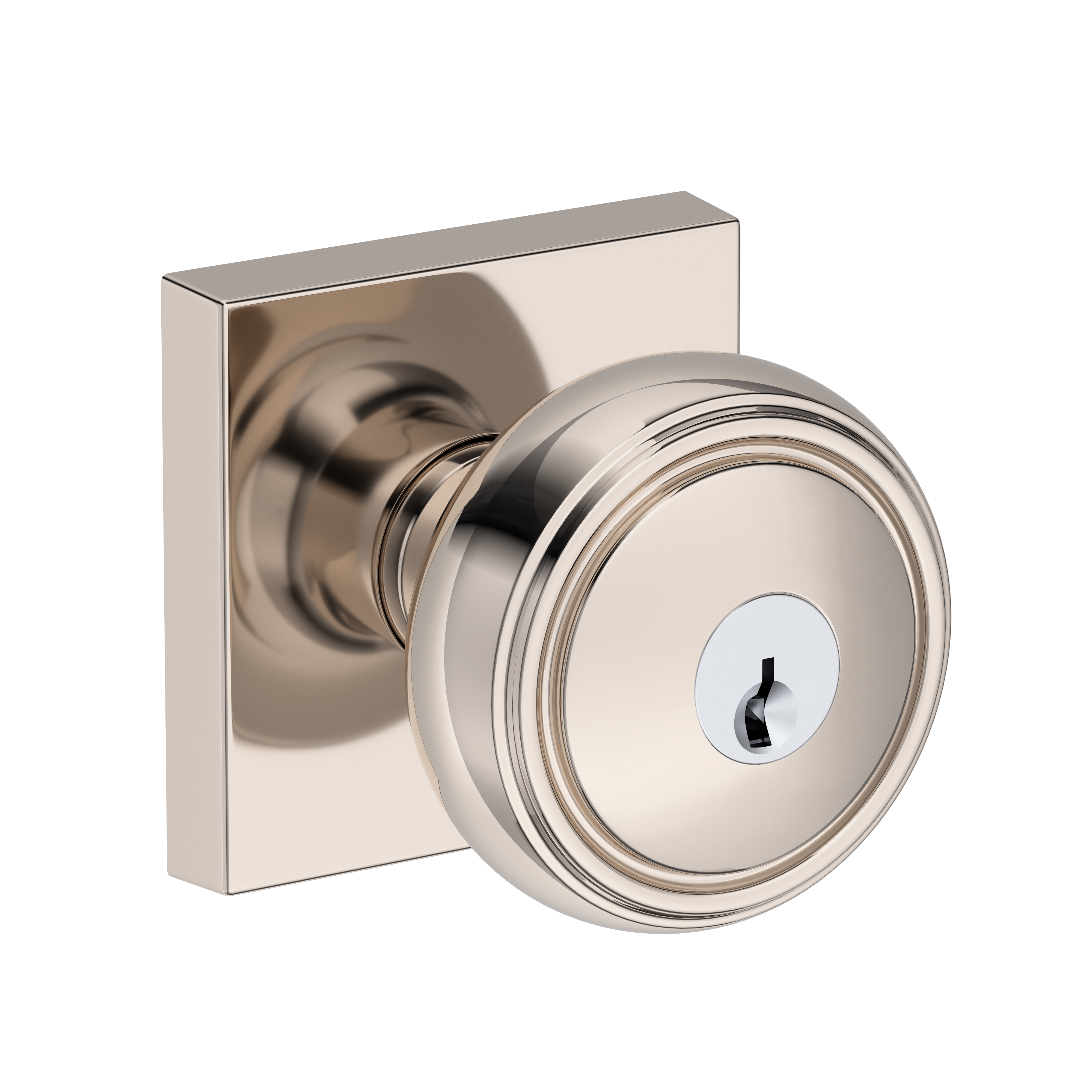 Baldwin Bremerton Knob Set with Contemporary Square Rose