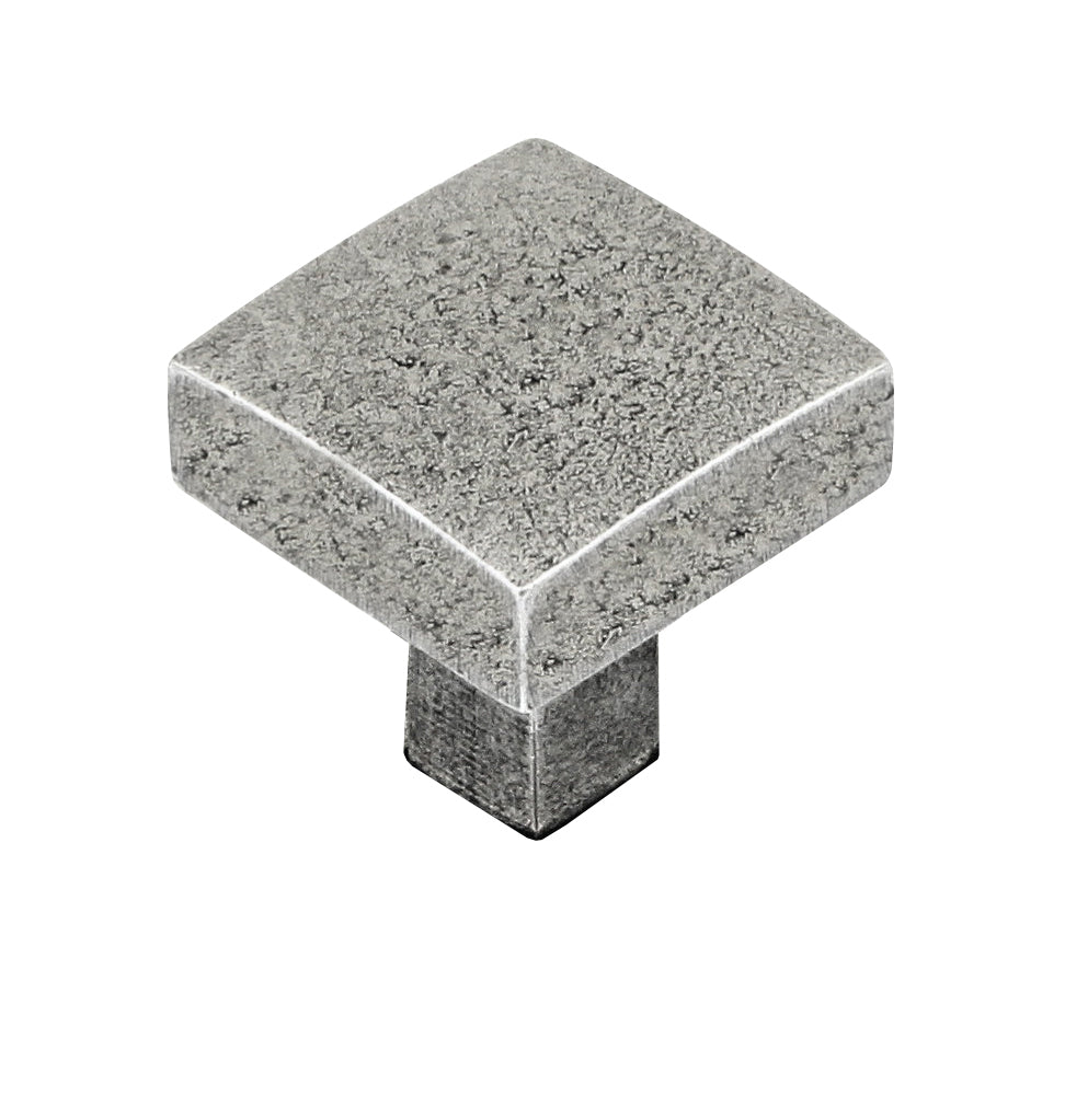 Manzoni Logan Square Pewter Cabinet Knob