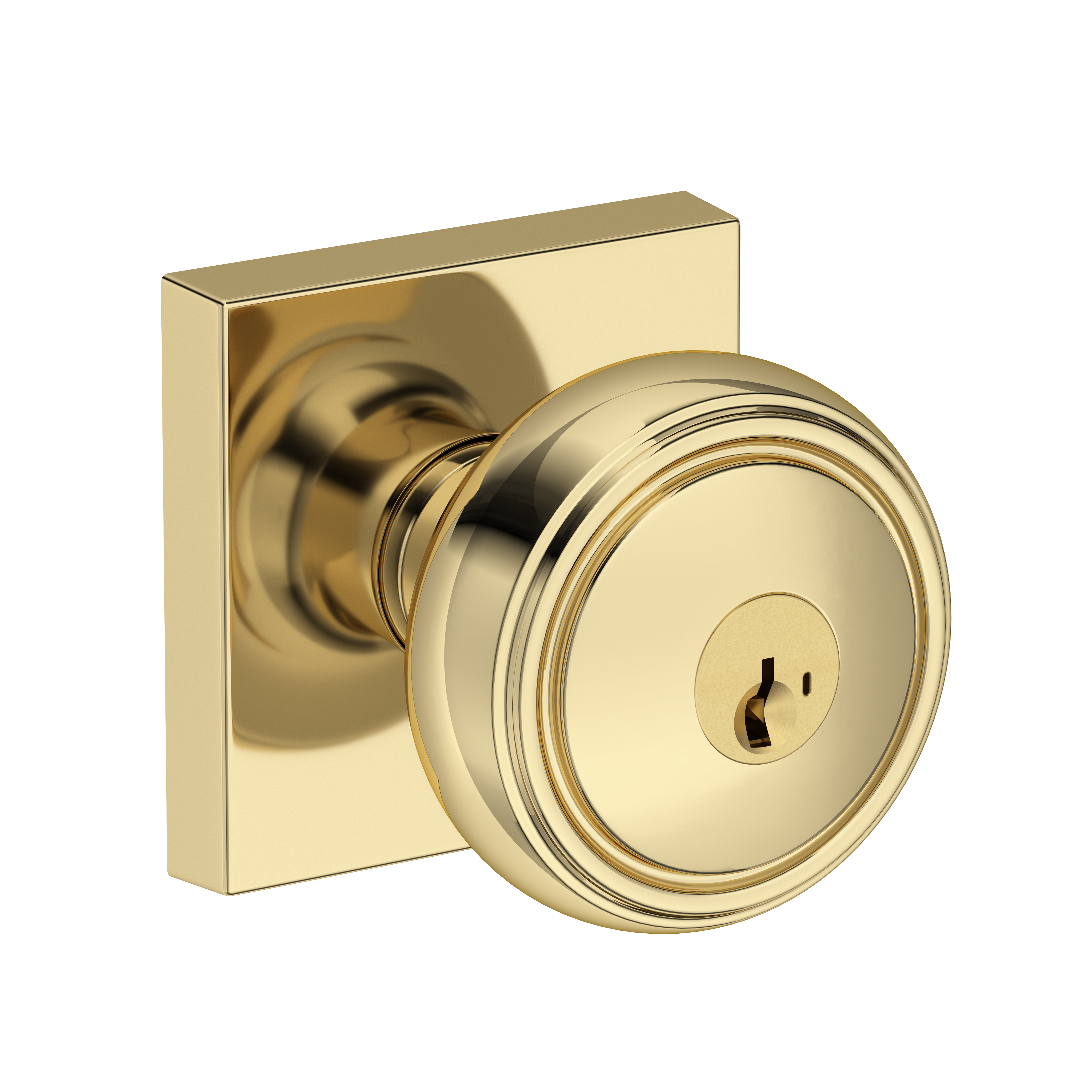 Baldwin Bremerton Knob Set with Contemporary Square Rose