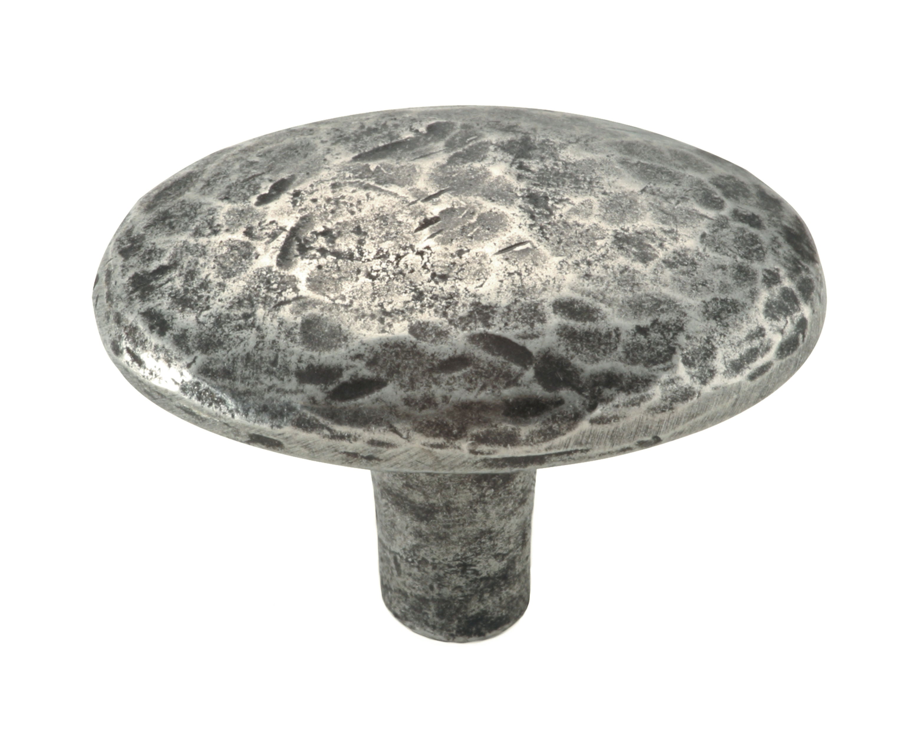 Manzoni Oval Hammered Pewter Cabinet Knob