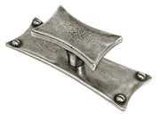 Manzoni Designer Rectangle Pewter Knob on Rose