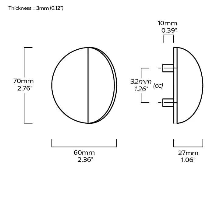 Plank FOLD Round Front Mounted Pull