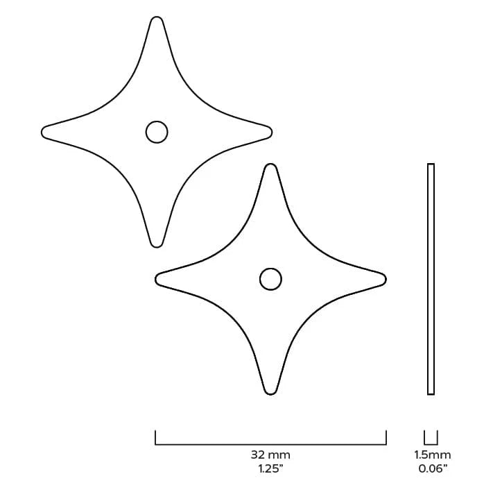 Plank ADA Pair of Small Star Pull Backplate