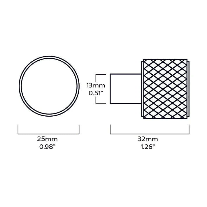 Plank REVILL Knurled Button Cabinet Knob