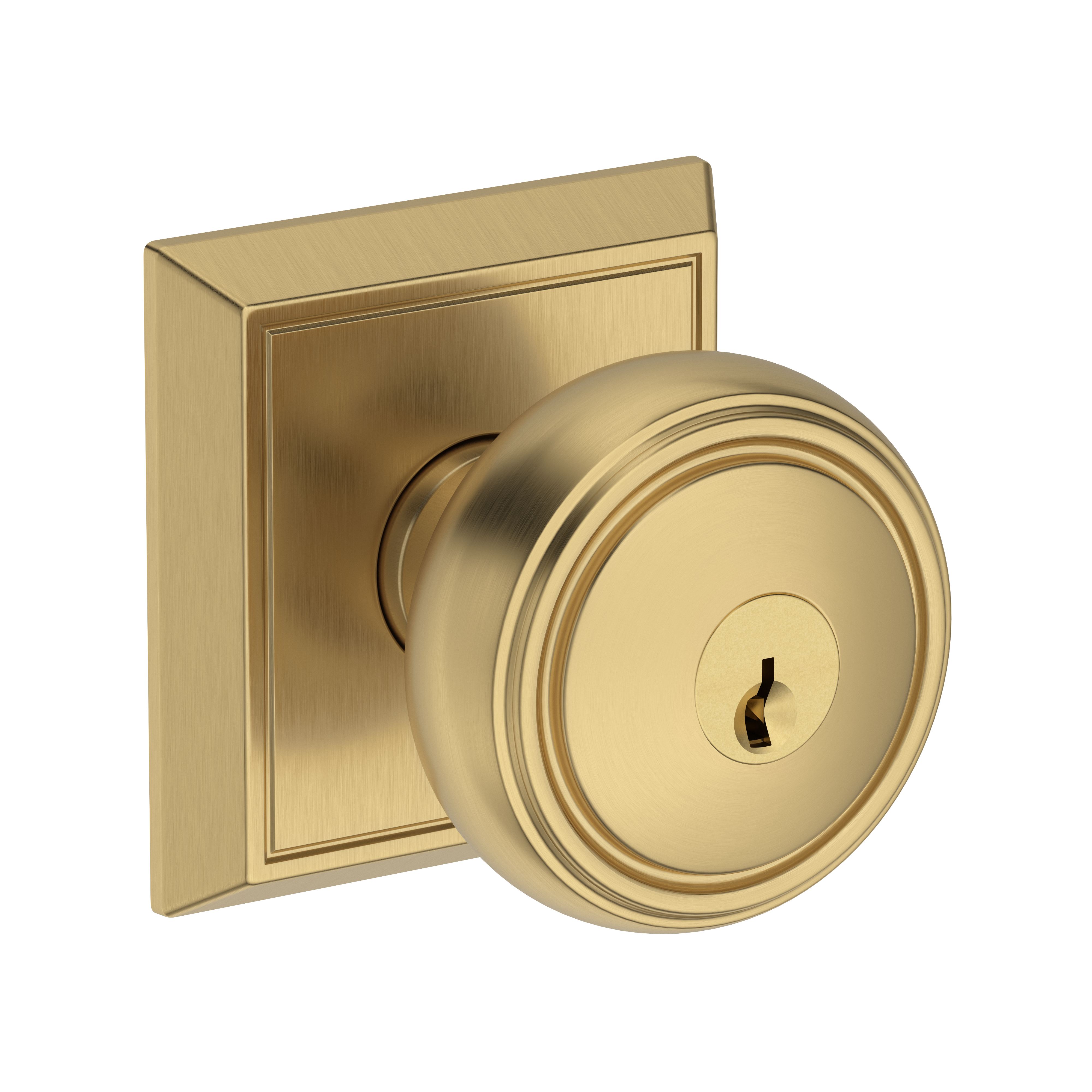 Baldwin Bremerton Knob Set with Chamfered Square Rose