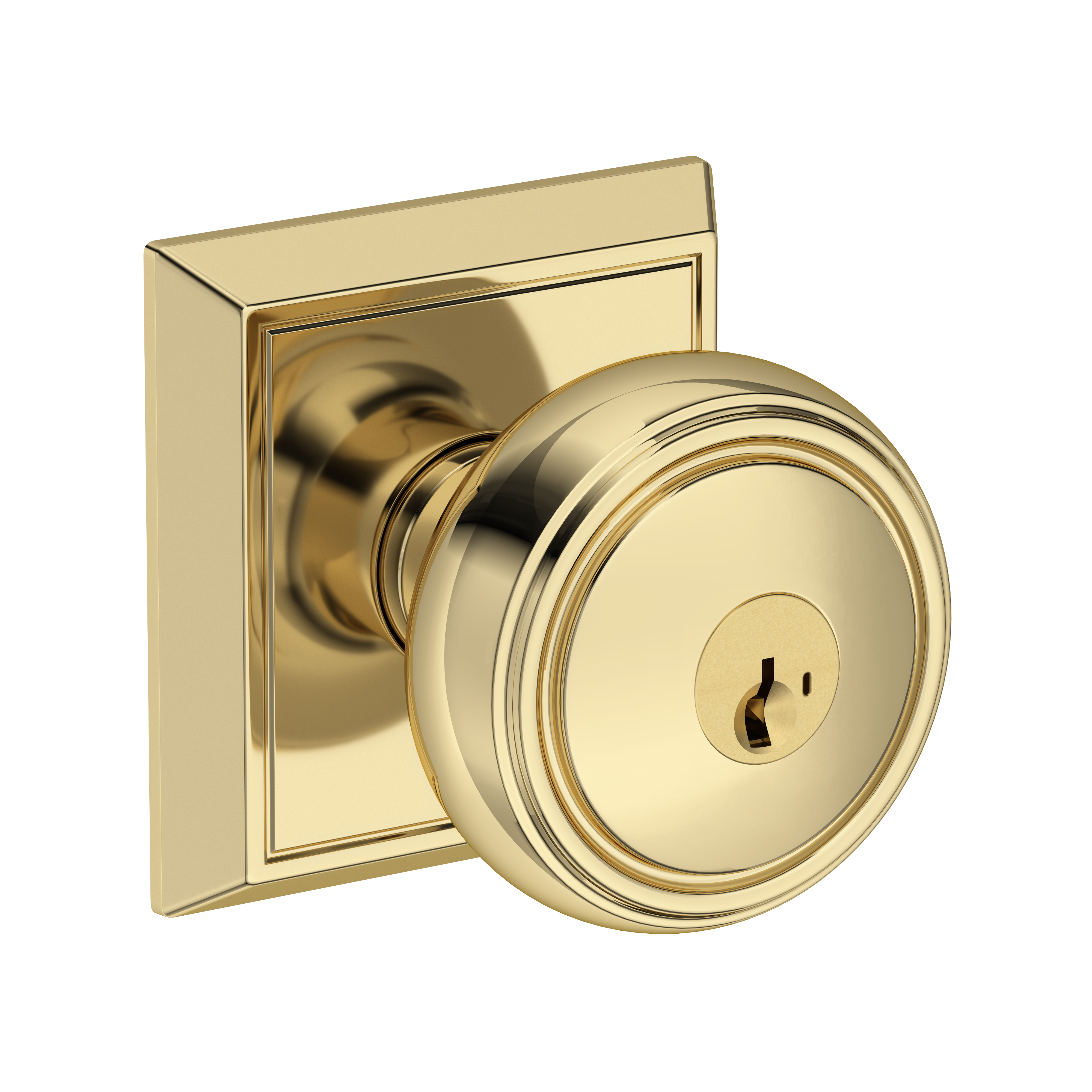 Baldwin Bremerton Knob Set with Chamfered Square Rose