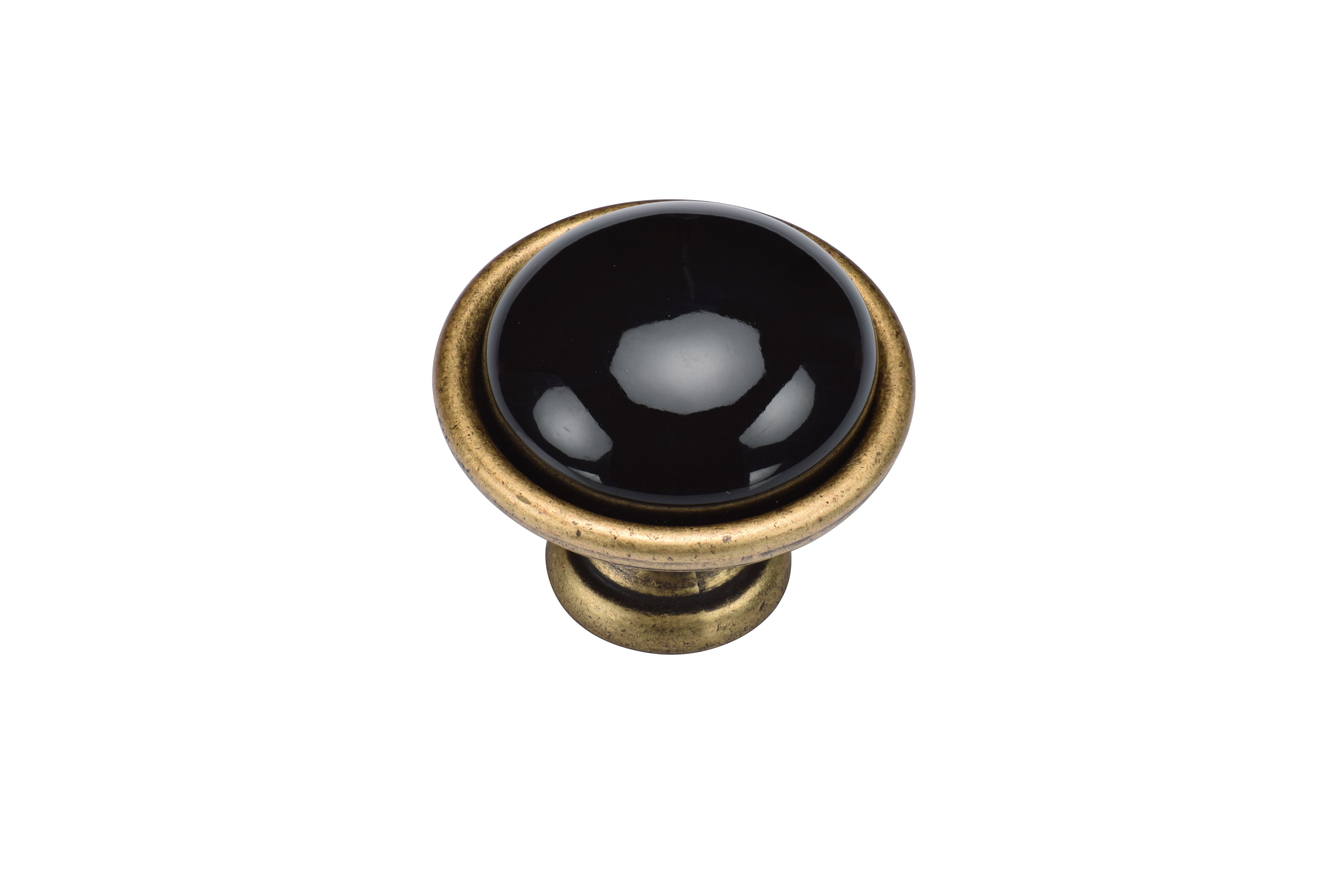 Manzoni Dome Black Ceramic Cabinet Knob