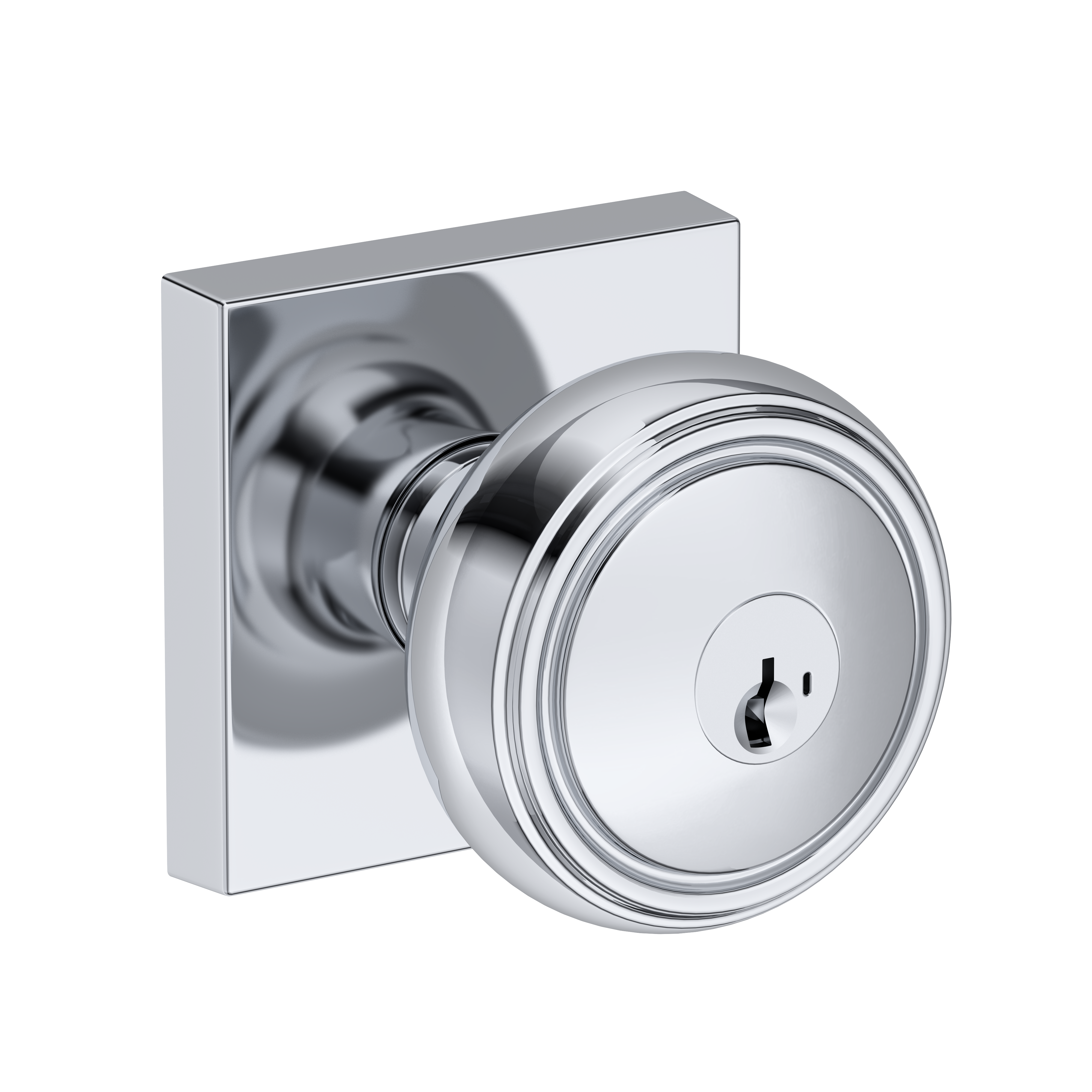 Baldwin Bremerton Knob Set with Contemporary Square Rose