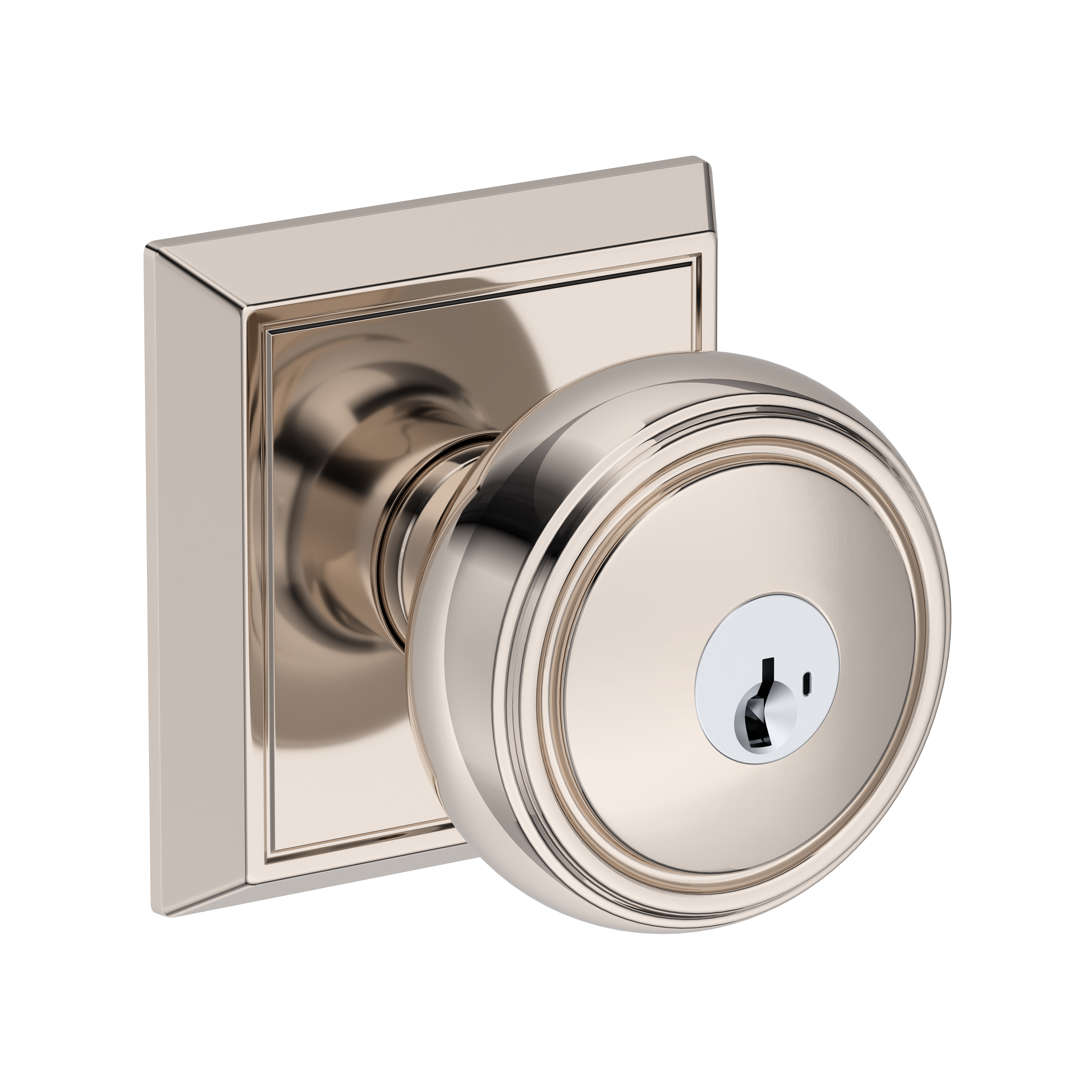 Baldwin Bremerton Knob Set with Chamfered Square Rose