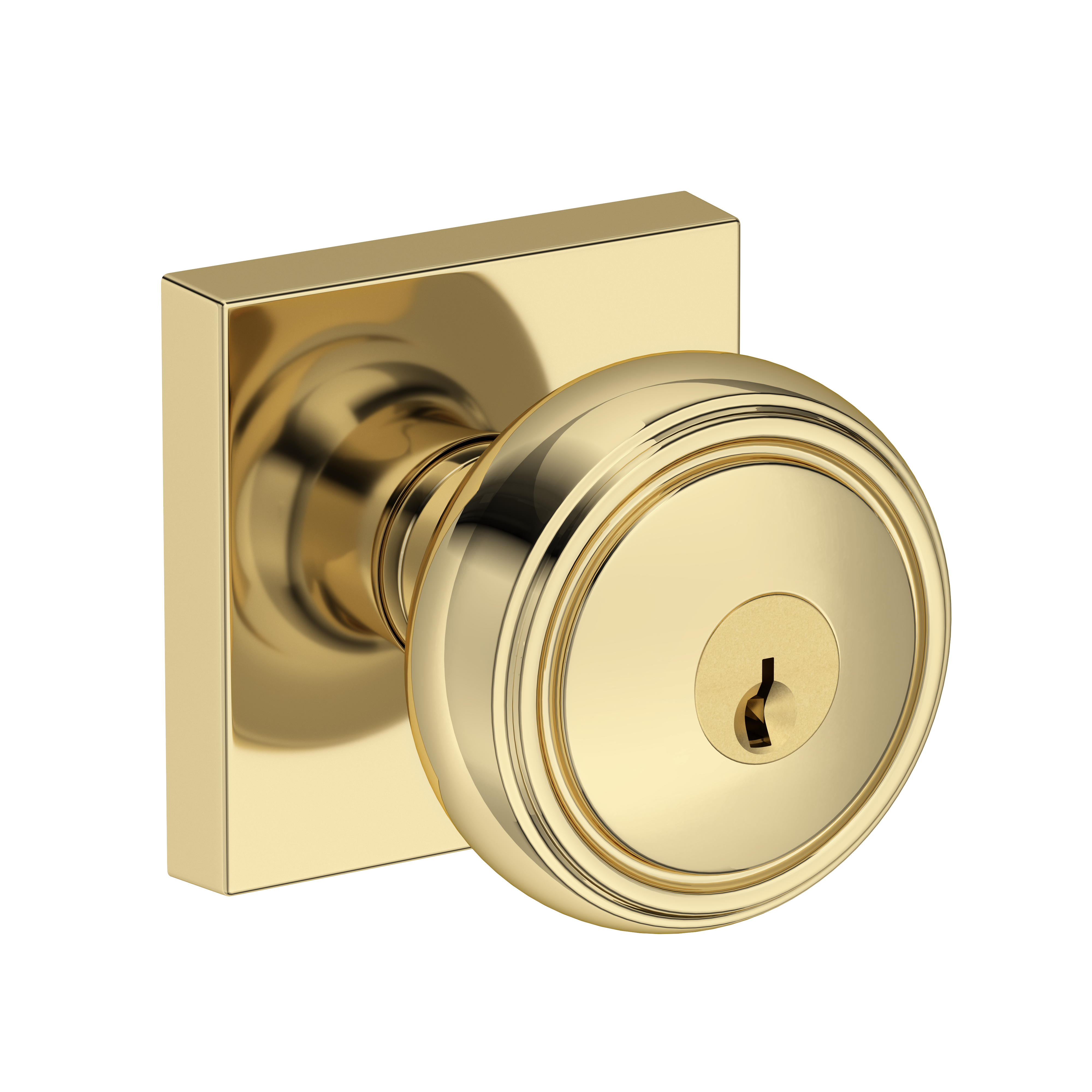 Baldwin Bremerton Knob Set with Contemporary Square Rose
