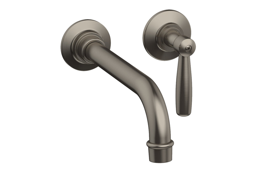 WORKS Single Handle Wall Lavatory Set   Lever Handles by Phylrich - Pewter
