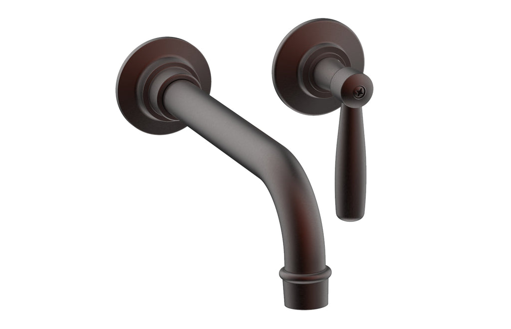 WORKS Single Handle Wall Lavatory Set   Lever Handles by Phylrich - Weathered Copper