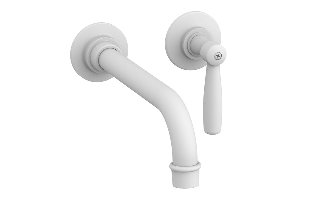 WORKS Single Handle Wall Lavatory Set   Lever Handles by Phylrich - Satin White