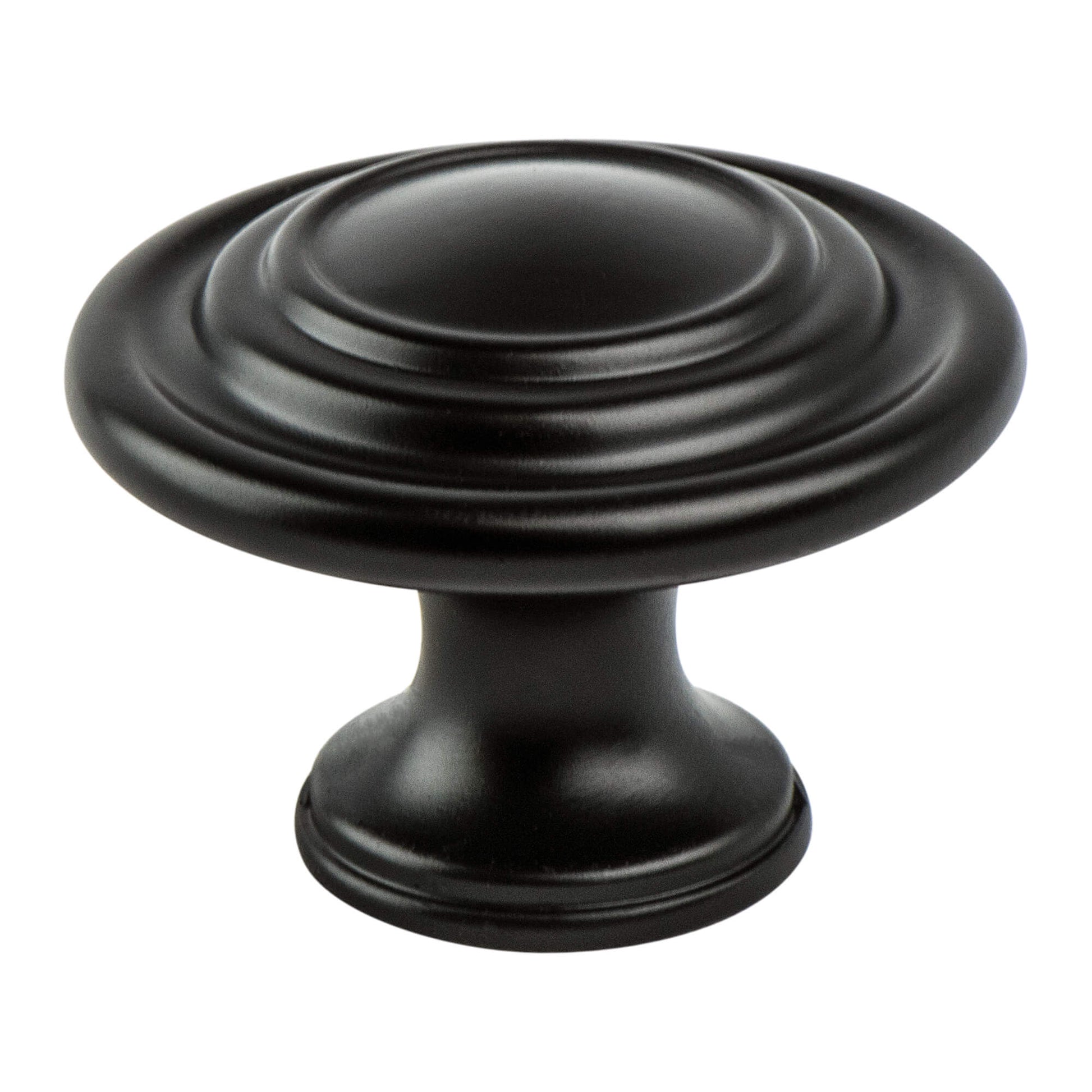 Matte Black - 1-5/16" - Traditional Advantage Four Knob by Berenson - New York Hardware