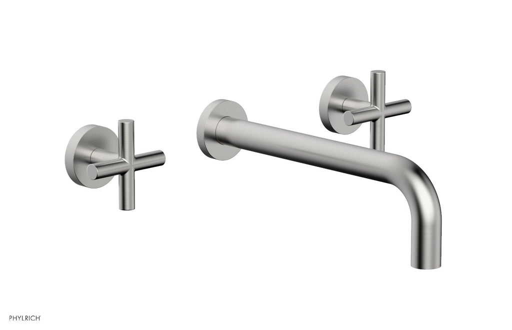 TRANSITION   Wall Lavatory Set 10" Spout   Cross Handles by Phylrich - Pewter