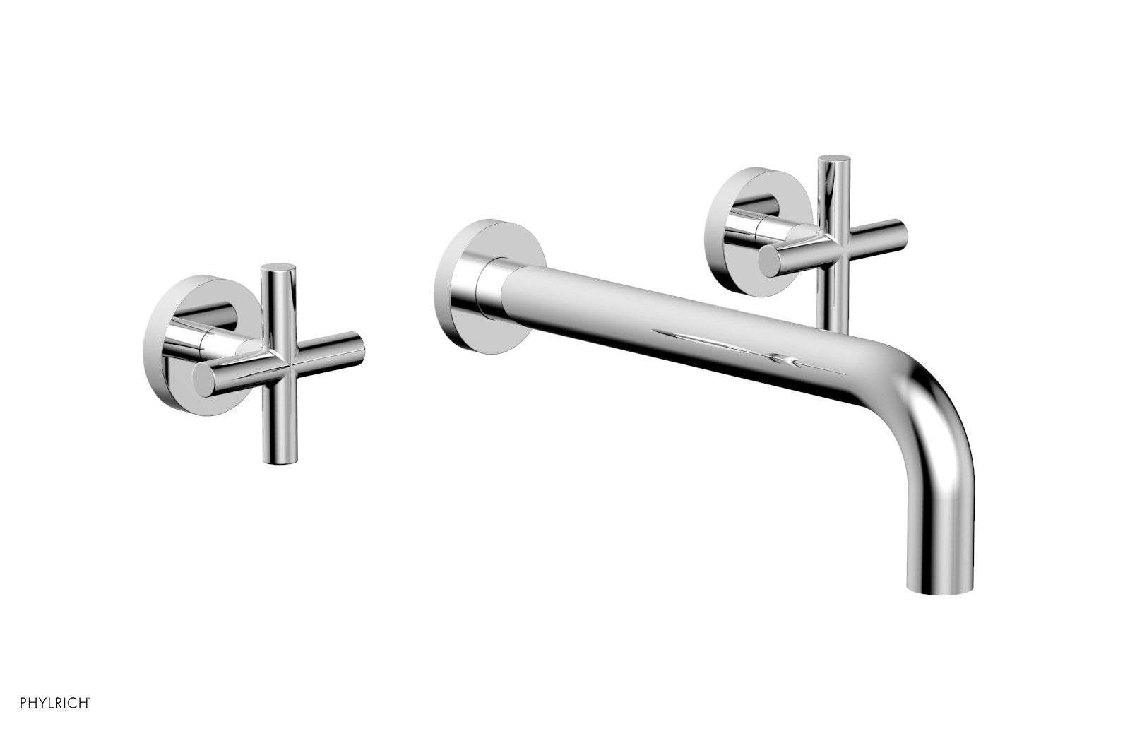 TRANSITION   Wall Lavatory Set 10" Spout   Cross Handles by Phylrich - Satin Brass