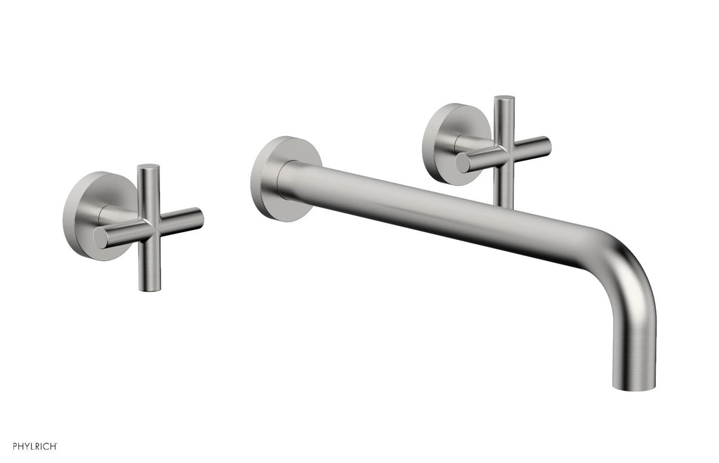 TRANSITION   Wall Lavatory Set 12" Spout   Cross Handles by Phylrich - Satin Chrome