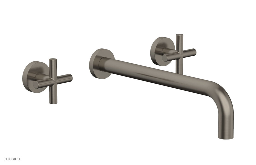TRANSITION   Wall Lavatory Set 12" Spout   Cross Handles by Phylrich - Pewter
