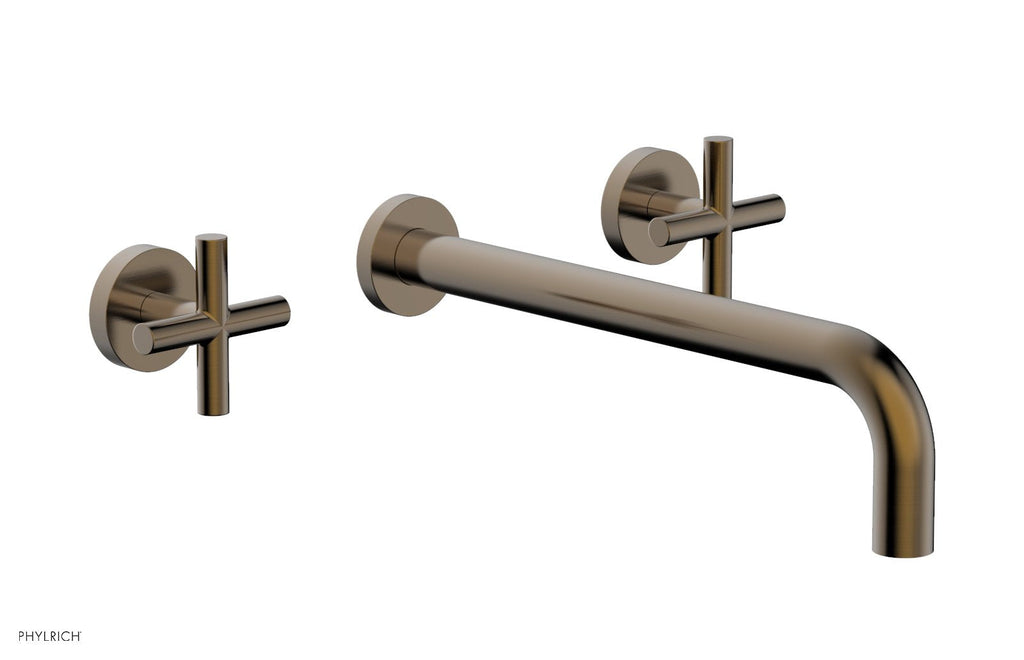 TRANSITION   Wall Lavatory Set 12" Spout   Cross Handles by Phylrich - Antique Brass
