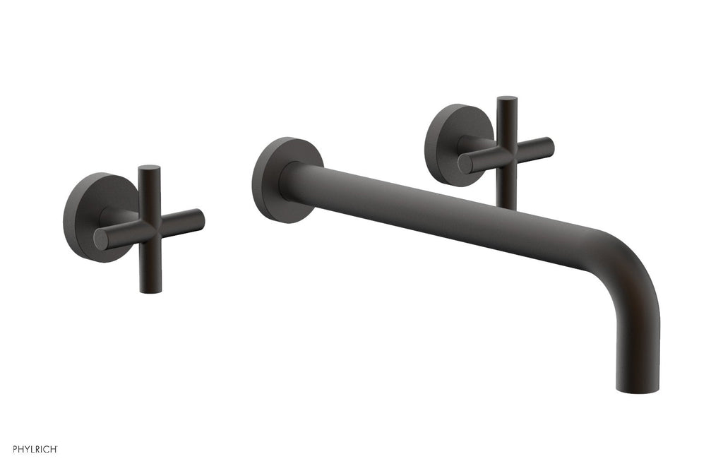 TRANSITION   Wall Lavatory Set 12" Spout   Cross Handles by Phylrich - Oil Rubbed Bronze