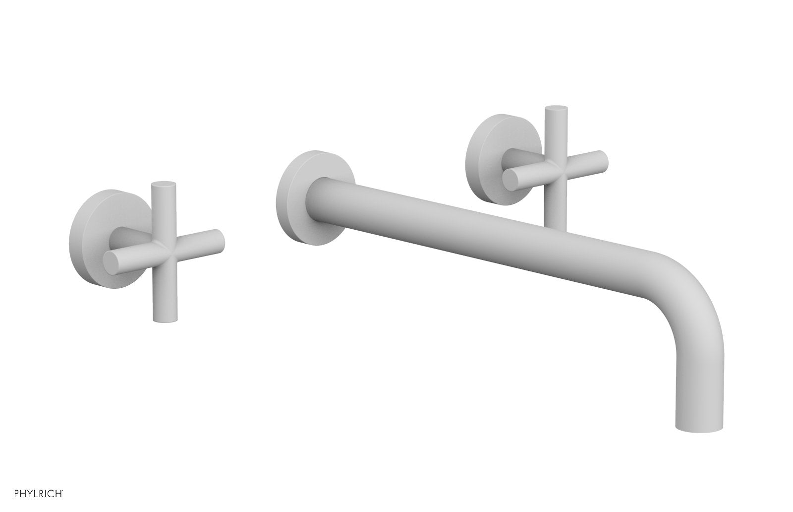 TRANSITION   Wall Lavatory Set 12" Spout   Cross Handles by Phylrich - Satin White