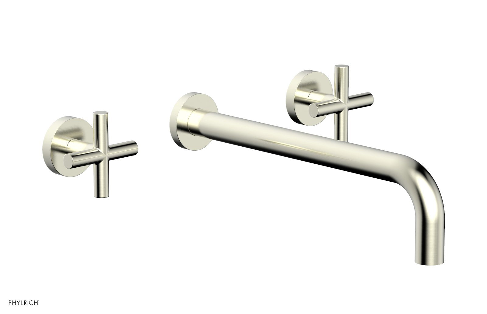 TRANSITION   Wall Lavatory Set 12" Spout   Cross Handles by Phylrich - Polished Brass