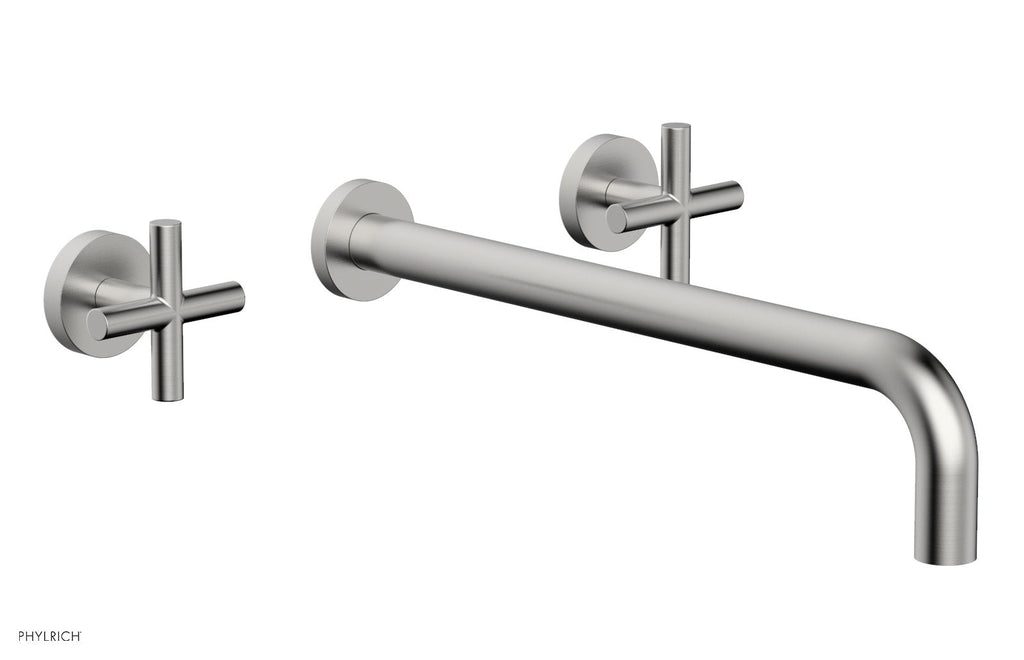 TRANSITION   Wall Lavatory Set 14" Spout   Cross Handles by Phylrich - Satin Chrome