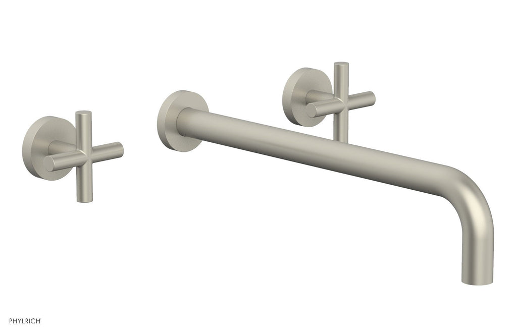 TRANSITION   Wall Lavatory Set 14" Spout   Cross Handles by Phylrich - Burnished Nickel