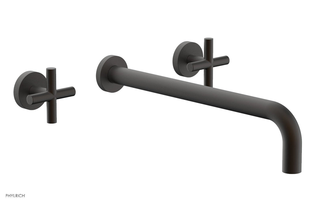TRANSITION   Wall Lavatory Set 14" Spout   Cross Handles by Phylrich - Oil Rubbed Bronze