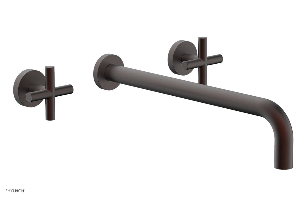 TRANSITION   Wall Lavatory Set 14" Spout   Cross Handles by Phylrich - Weathered Copper