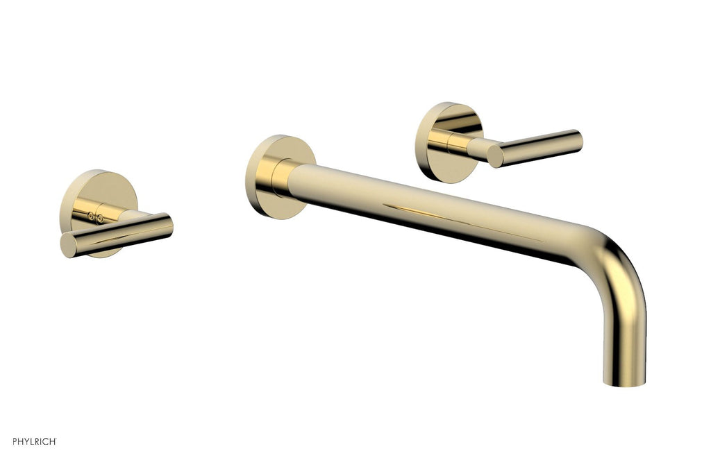 TRANSITION   Wall Lavatory Set 12" Spout   Lever Handles by Phylrich - Polished Brass Uncoated