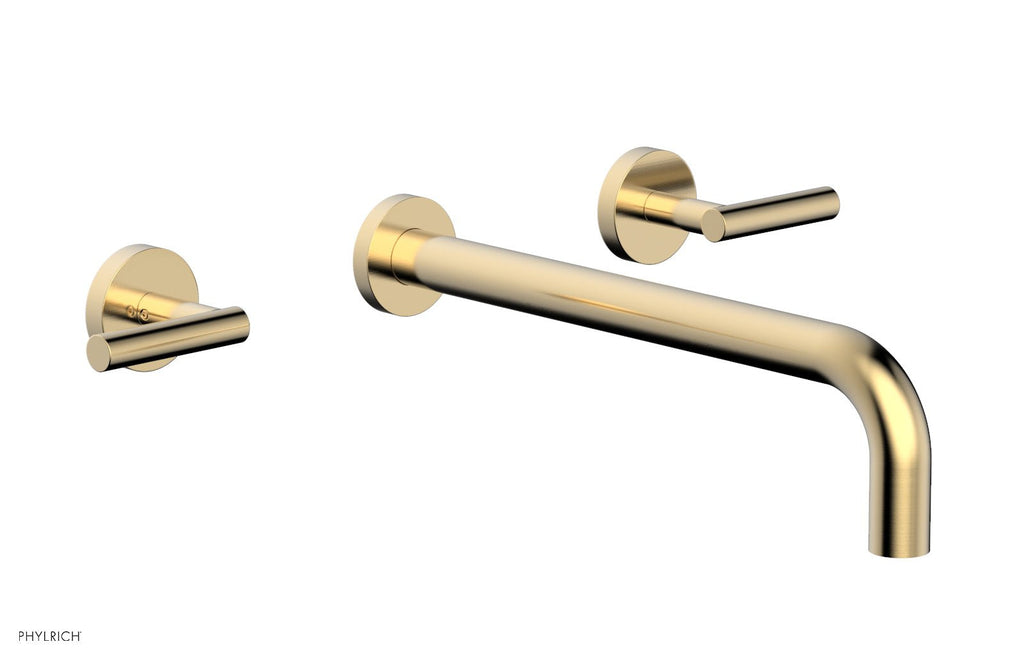 TRANSITION   Wall Lavatory Set 12" Spout   Lever Handles by Phylrich - Satin Brass