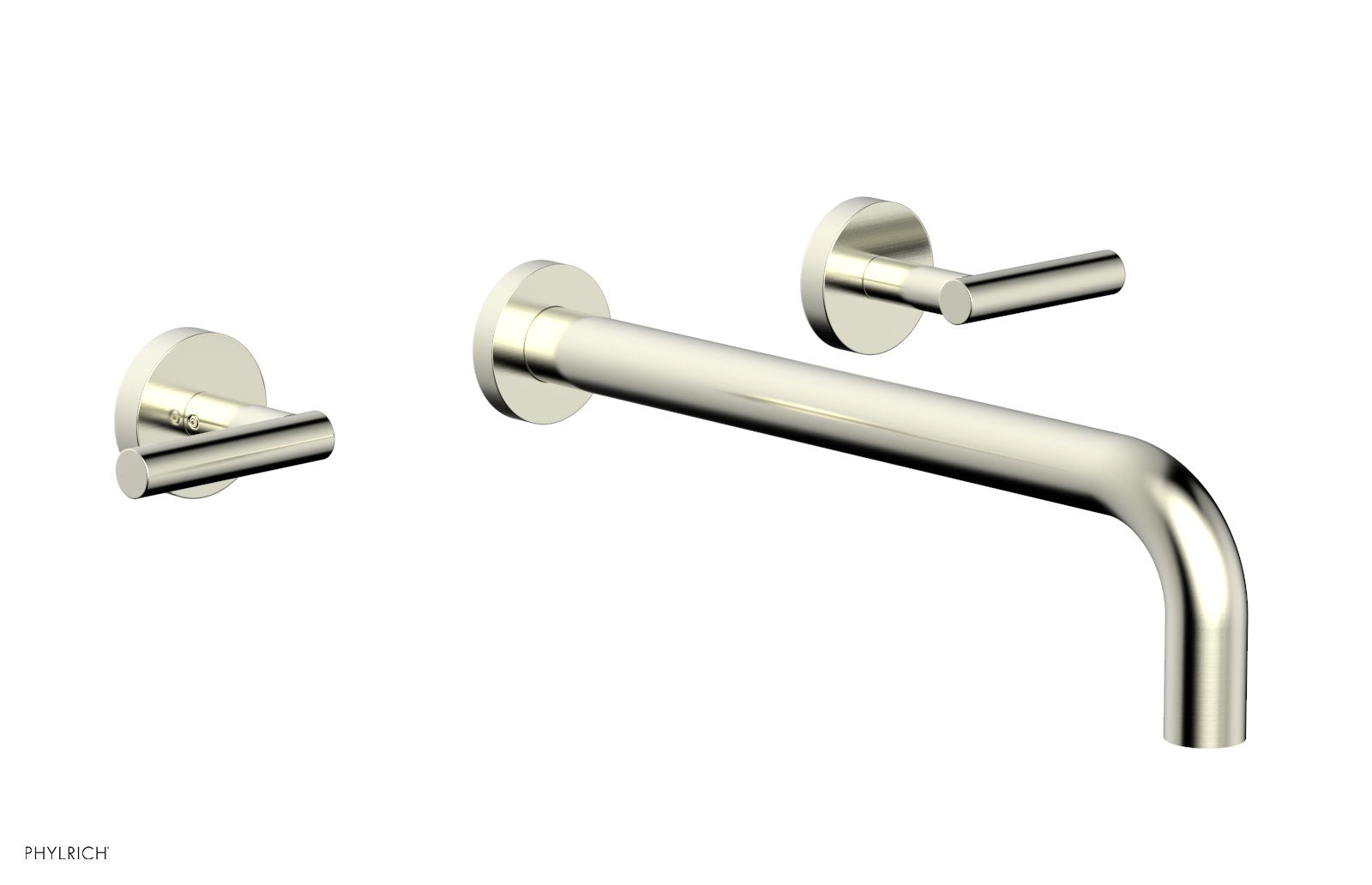 TRANSITION   Wall Lavatory Set 12" Spout   Lever Handles by Phylrich - Satin Nickel