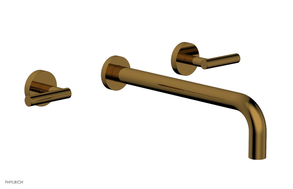 TRANSITION   Wall Lavatory Set 12" Spout   Lever Handles by Phylrich - French Brass